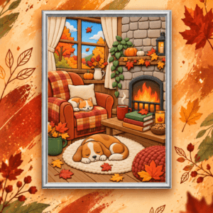 Tableau - Un Automne au Coin du Feu
